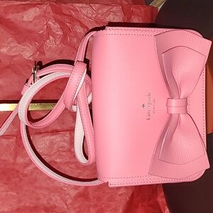 Kate Spade Pink Crossbody Bag with Bow EUC